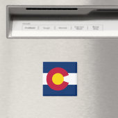 コロラド州旗&コロラド州，米国の休日/スポーツ マグネット (インサイチュ (食洗機))