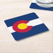 コロラド州旗 スクエアペーパーコースター (アングル)