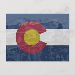 コロラド州旗（パイクピーク葉書あり） ポストカード