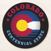 コロラド州旗 ラウンドペーパーコースター (正面)