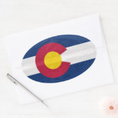 コロラド州旗 楕円形シール (封筒)
