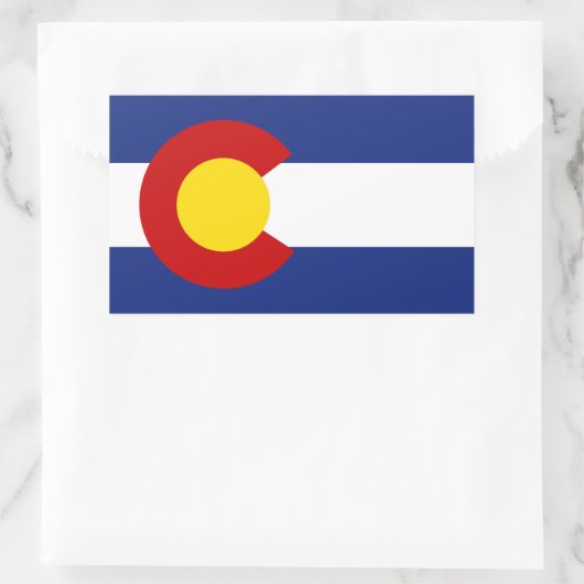 コロラド州旗 長方形シール (バッグ)