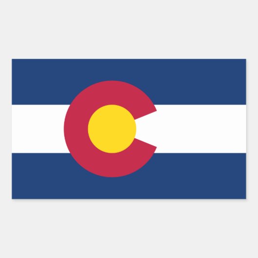 コロラド州旗 長方形シール (正面)
