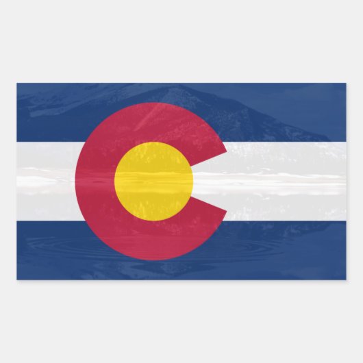コロラド州旗 長方形シール (正面)