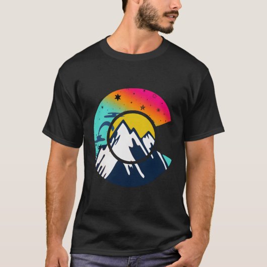 コロラド州旗C山 Tシャツ (正面)