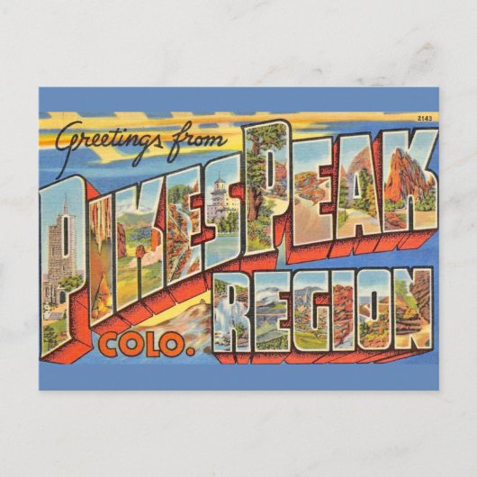 コロラド州旧ピークス ピーク ポストカード (正面)