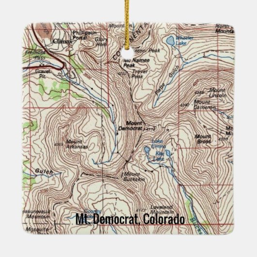 コロラド州民主党のマップ セラミックオーナメント (裏面)