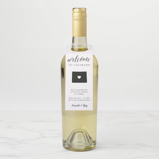 コロラド州結婚の歓迎のお願い ボトルネックタグ (ボトル)