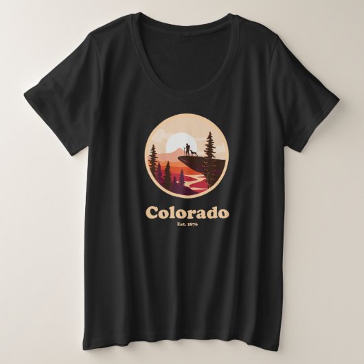 コロラド州設立1876年 レディースプラスサイズTシャツ プラスサイズTシャツ (デザイン正面)