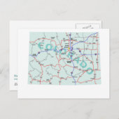 コロラド州間地図はがき ポストカード (正面/裏面)