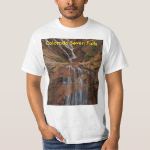 コロラド州7つの滝のTシャツの白メンズ Tシャツ