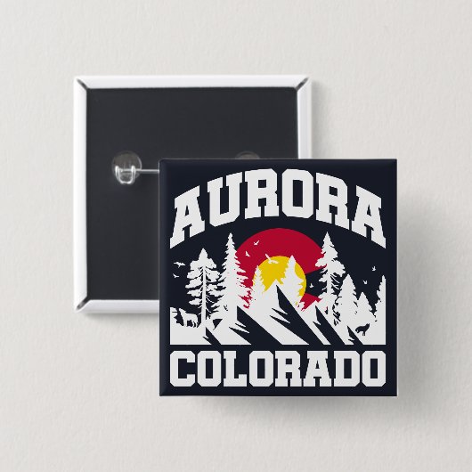 コロラド州，オーロラ 缶バッジ (正面&裏面)