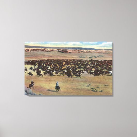 コロラド州 – カウボーイズ丸め キャンバスプリント (正面)