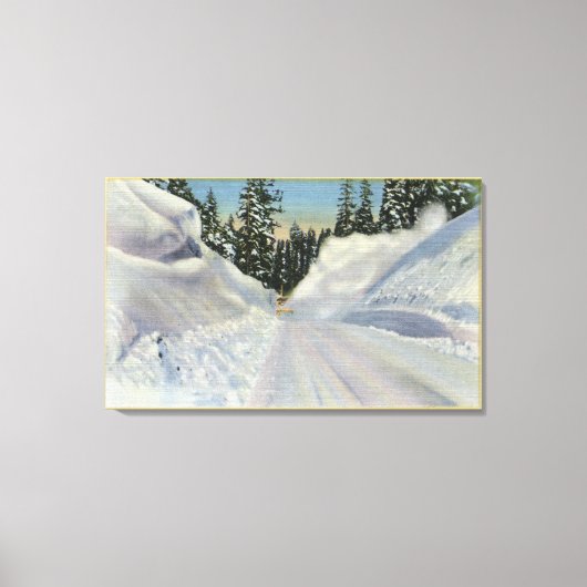 コロラド州「スノゴ」雪の除雪の冬 キャンバスプリント (正面)