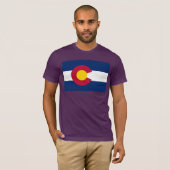 コロラド州: センテニアルアメリカ州の旗 Tシャツ (正面フル)
