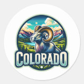 コロラド州，ロッキー山の羊， ラウンドシール (正面)