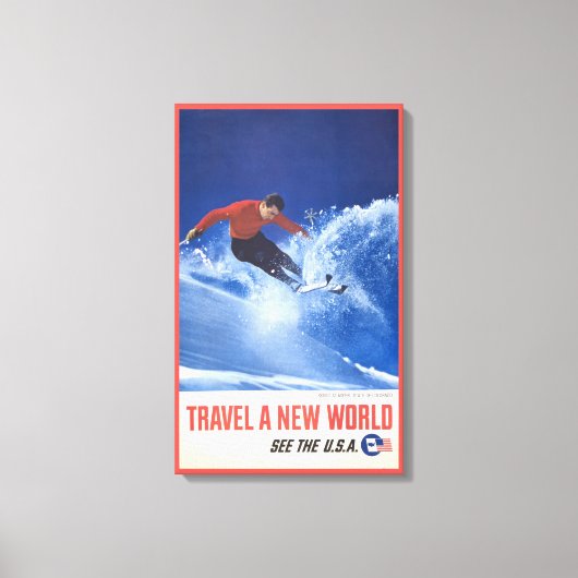 コロラド州《植物》アスペンのヴィンテージ旅行ポスター キャンバスプリント (正面)