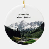 コロラド州，《植物》アスペン，マルーンベル セラミックオーナメント (裏面)