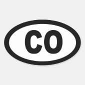 コロラド州 – 楕円形の4つの車のシールのシート 楕円形シール (正面)