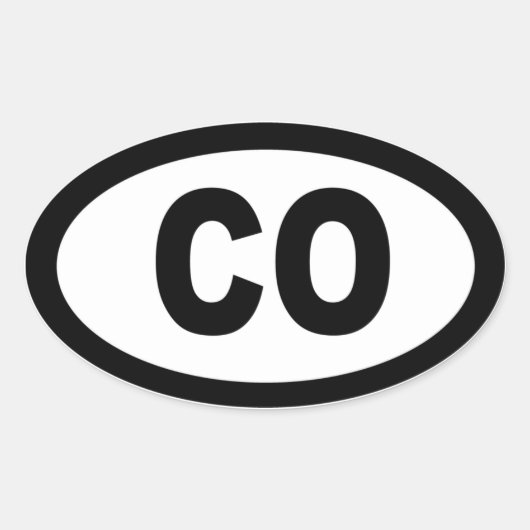 コロラド州 – 楕円形の4つの車のシールのシート 楕円形シール (正面)