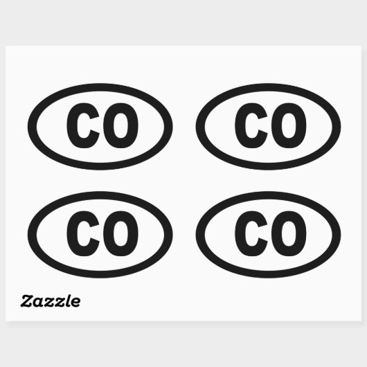 コロラド州 – 楕円形の4つの車のシールのシート 楕円形シール (シート)