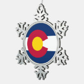 コロラド州：米国州旗 スノーフレークピューターオーナメント (右)