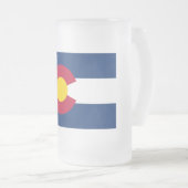 コロラド州：米国州旗 フロストグラスビールジョッキ (正面右)