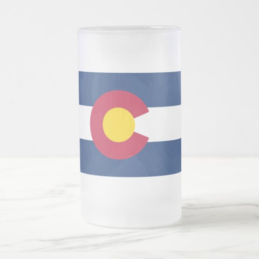 コロラド州：米国州旗 フロストグラスビールジョッキ (中央)