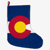 コロラド州:米国州旗 ラージクリスマスストッキング (正面)