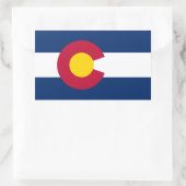コロラド州:米国州旗 長方形シール (バッグ)
