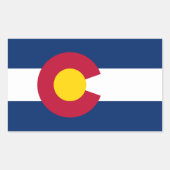コロラド州:米国州旗 長方形シール (正面)