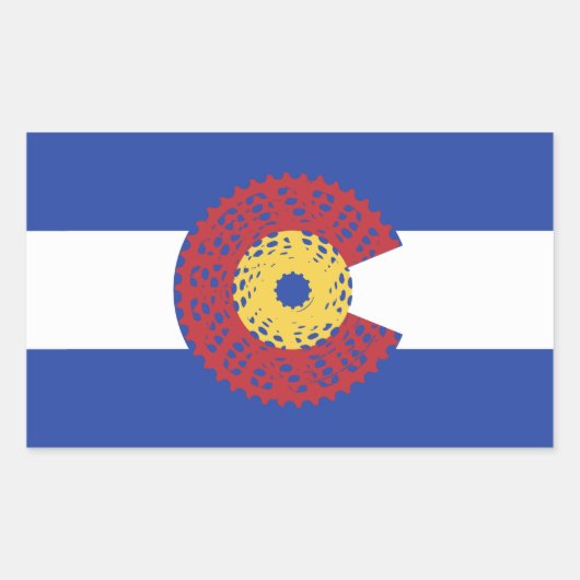 コロラド州（自転車カセット） 長方形シール (正面)