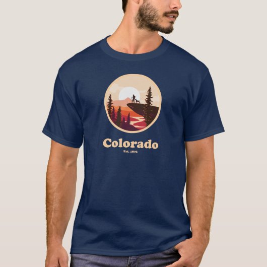 コロラド州 設立1876 ダークTシャツ Tシャツ (正面)