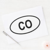 コロラド州「CO」 楕円形シール (封筒)