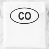 コロラド州「CO」 楕円形シール (バッグ)
