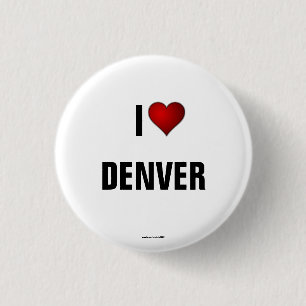 コロラド州： I Love Denver pinbackボタン 缶バッジ
