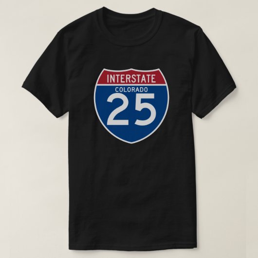 コロラド州CO I-25の州間幹線道路の盾- Tシャツ (デザイン正面)