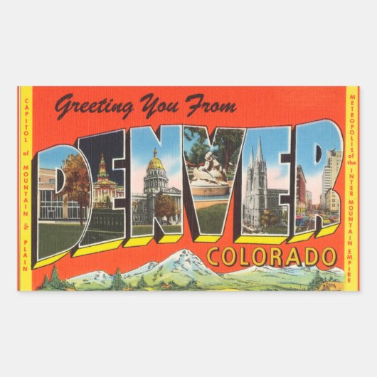 コロラド州Sheet of 4 Denverスタンプ 長方形シール (正面)