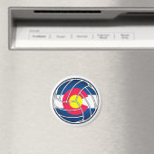 コロラド旗バレーボール丸型磁石 マグネット (インサイチュ (食洗機))