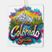 コロラド春ズコロラドパイクピークマウンテン セラミックオーナメント (左)