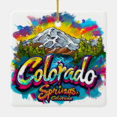 コロラド春ズコロラドパイクピークマウンテン セラミックオーナメント (裏面)