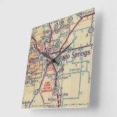 コロラド春ヴィンテージマップ スクエア壁時計 (傾斜)