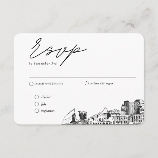 コロラド春伝統的RSVP食事オプション エンクロージャーカード (正面)