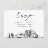コロラド春結婚ズミニマリストスケッチRSVP エンクロージャーカード (正面)
