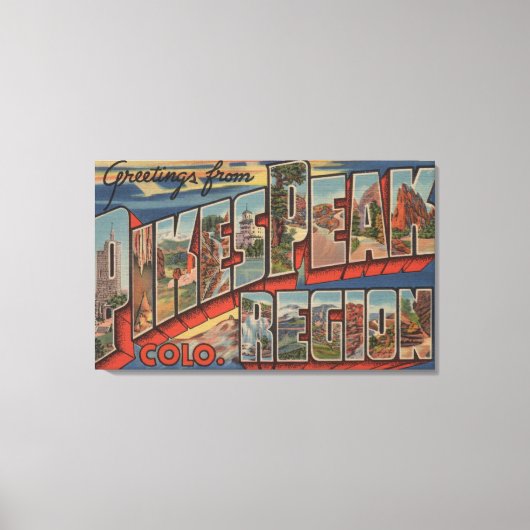 コロラド春、コロラド州 – パイクピーク キャンバスプリント (正面)