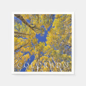 コロラド秋 |秋の《植物》アスペン林 スタンダードカクテルナプキン (正面)