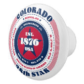 コロラド米州赤白青タイポグラフィ セラミックノブ (右)