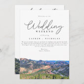 コロラド結婚州の週末のウェルカム日程 招待状 (正面/裏面)