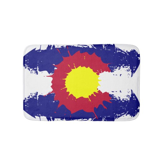 コロラド芸術的州旗絵を描(ばちゃばちゃ)跳ねるバスマット バスマット (正面)