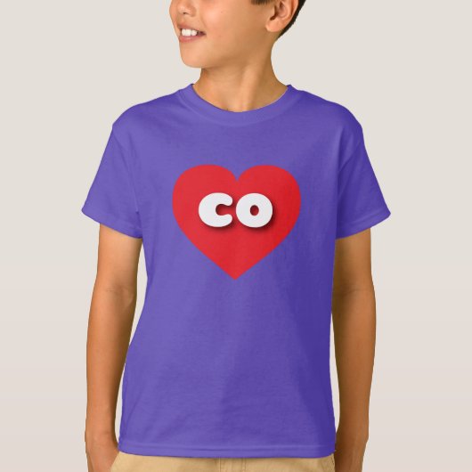 コロラド赤いハート- I love co Tシャツ (正面)